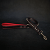 Premium Pet Guardian Gear: Black soft leather short spiked leash - Sanctum Paws and Fangs