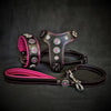 Premium Pet Guardian Gear: The ''Bijou'' SET -  Collar, Harness, Leash. Pink - Sanctum Paws and Fangs