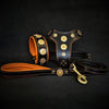 Premium Pet Guardian Gear: The ''Bijou'' SET -  Collar, Harness, Leash. Orange - Sanctum Paws and Fangs
