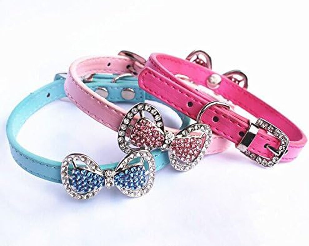 Sparkle in Style! 🐾✨ Check out our Leather Rhinestone Bow Tie Collar for your fabulous fur baby! Perfect for small dogs and kittens! 🐶💖 #PetFashion #DogCollar #CatJewelry