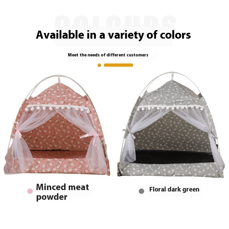 Four-corner Tent Cat Nest Foldable Cat House Kennel Removable And Washable Pet Supplies