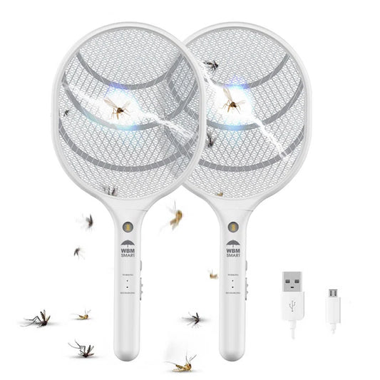 Rechargeable Electric Fly Swatter Racket - 2 Pack Bug Zapper for Ultimate Insect Control