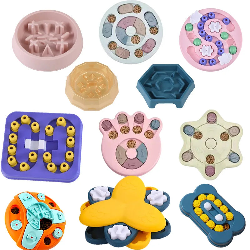 Interactive Dog Puzzle Feeder - Slow Eating Bowl for Cats and Dogs to Boost IQ and Fun!