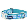 Premium Pet Guardian Gear: Teal Tie-Dye Velvet Essential Dog Collar - Sanctum Paws and Fangs