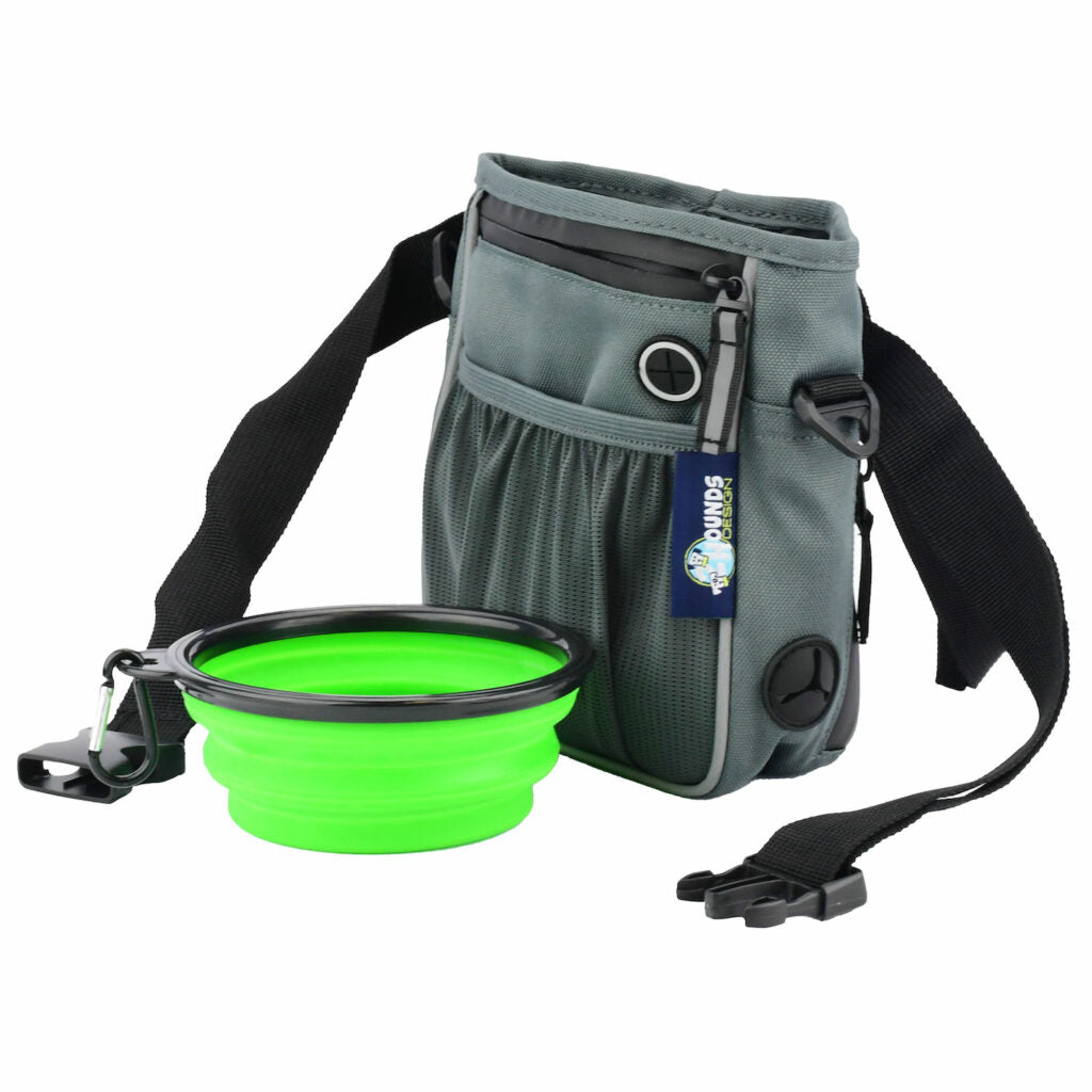 Premium Pet Guardian Gear: Treat Bag, Poop Bag Holder, and Handy Collapsible Water Bowl - Sanctum Paws and Fangs