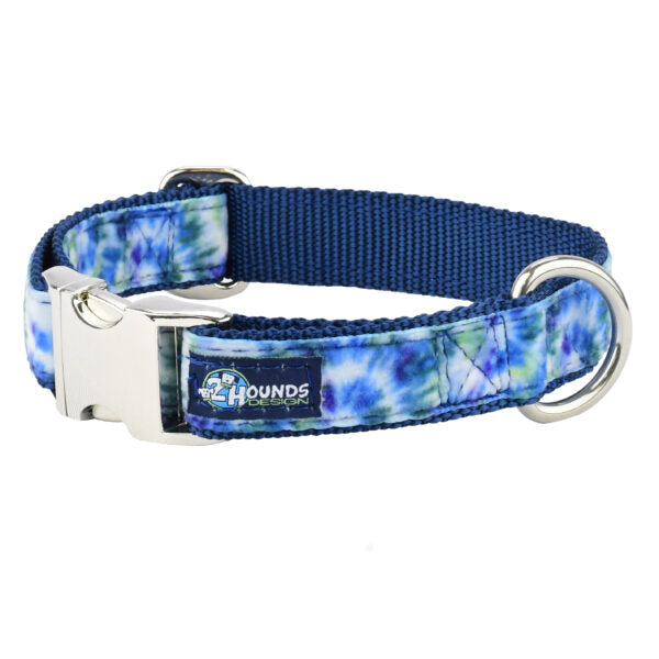 Premium Pet Guardian Gear: Navy Tie-Dye Velvet Essential Martingale Dog Collar - Sanctum Paws and Fangs