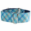 Premium Pet Guardian Gear: Blue Plaid Elite Velvet Buckle Martingale Dog Collar - Sanctum Paws and Fangs