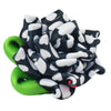Premium Pet Guardian Gear: Collar Flower - Black with White Hearts - Sanctum Paws and Fangs