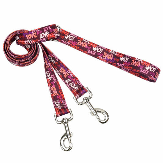 Love Graffiti Red Double Connection Leash  EarthStyle