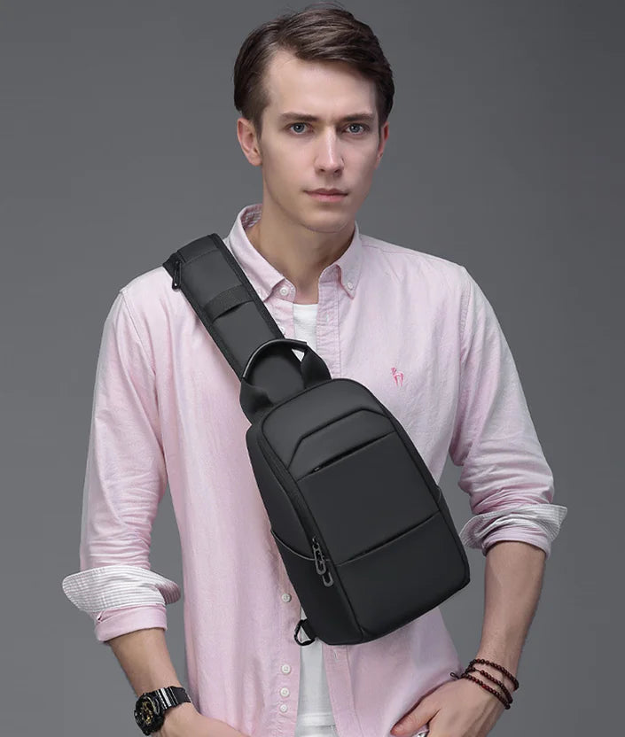 Men's Water-Repellent Crossbody Chest Bag for Travel