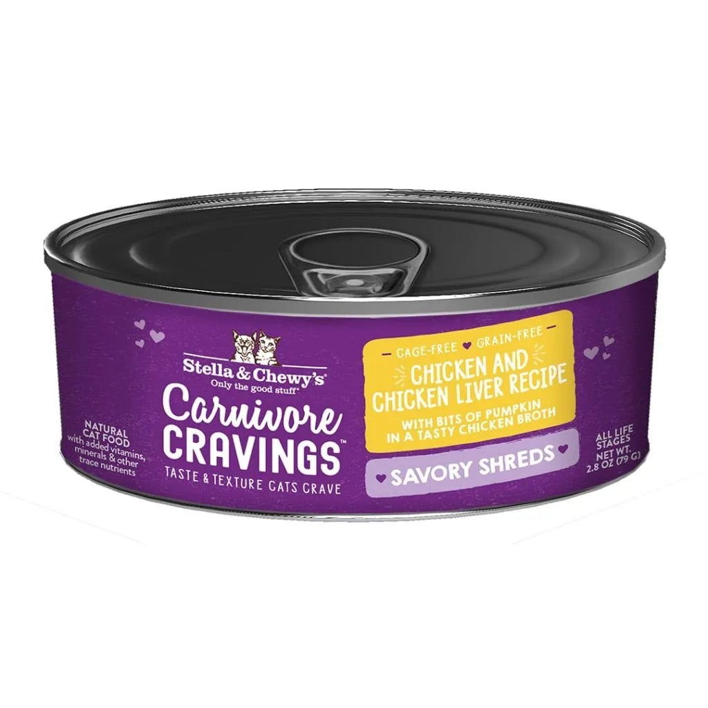 Stella & Chewy's Carnivore Cravings Shredded Chicken and Chicken Liver Cat Cans (2.8oz)