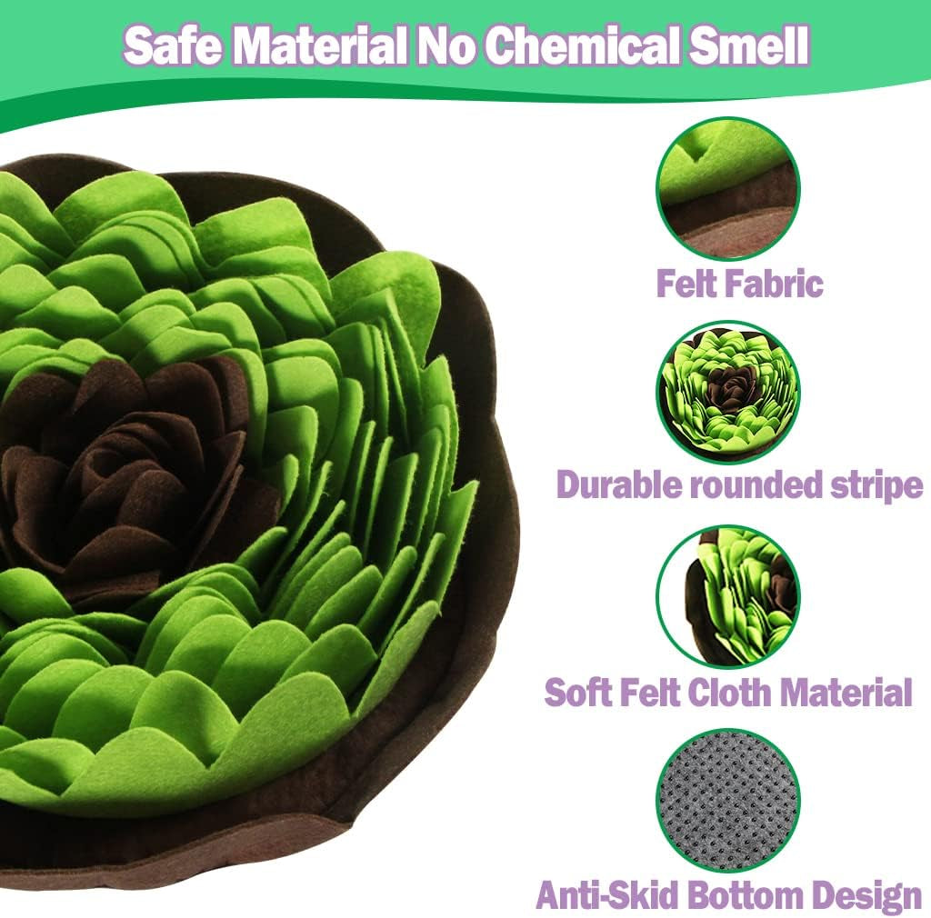 Interactive Dog Slow Feeding Snuffle Mat - Portable Stress Relief Toy for Dogs and Cats - Light Green