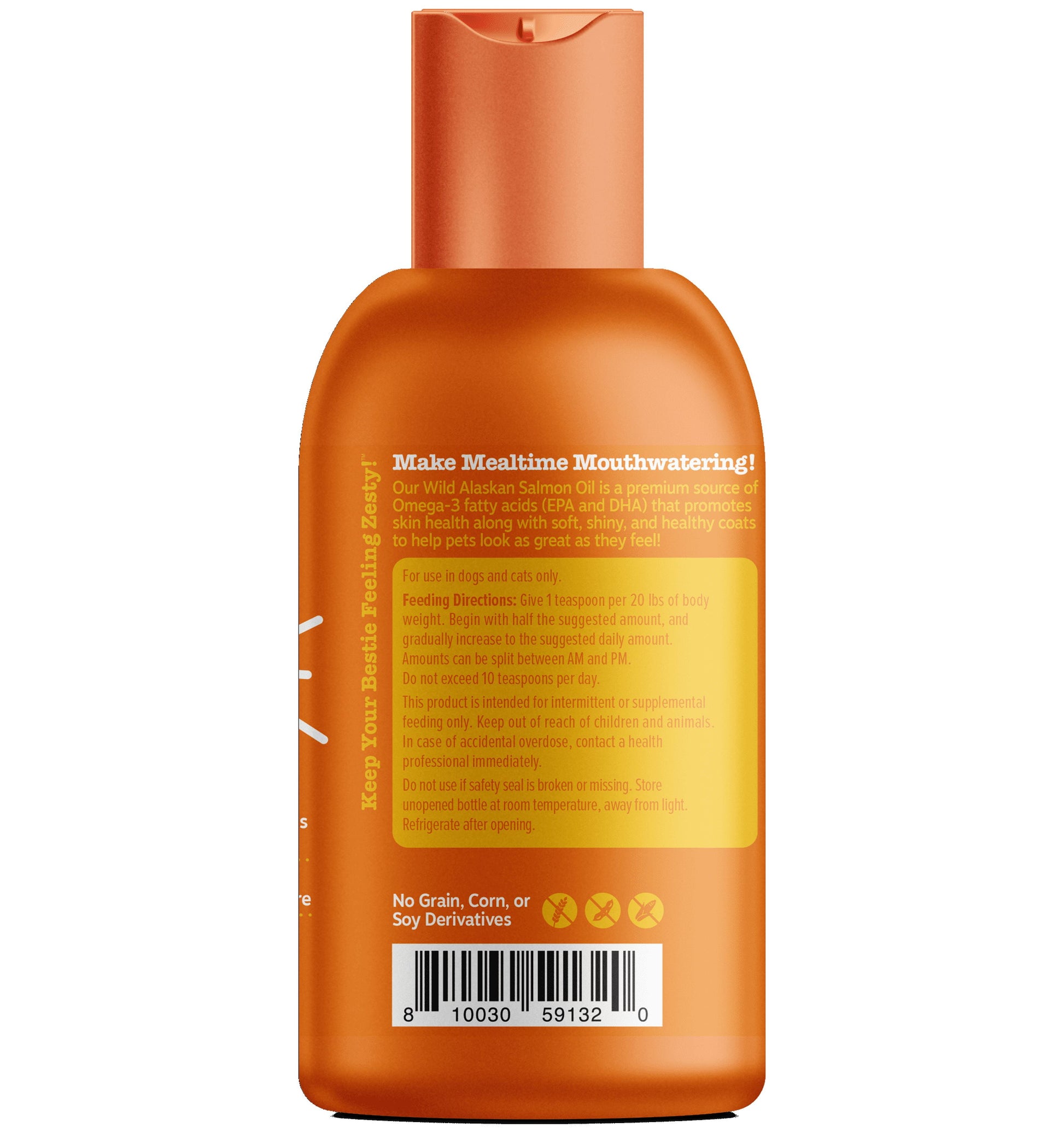 Pure Wild Alaskan Salmon Oil Liquid Food Supplement for Dogs or Cats, 8 Fl Oz, Skin Care
