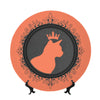 SPF Decorative Plate (King Cat Outline) - Redish Orange