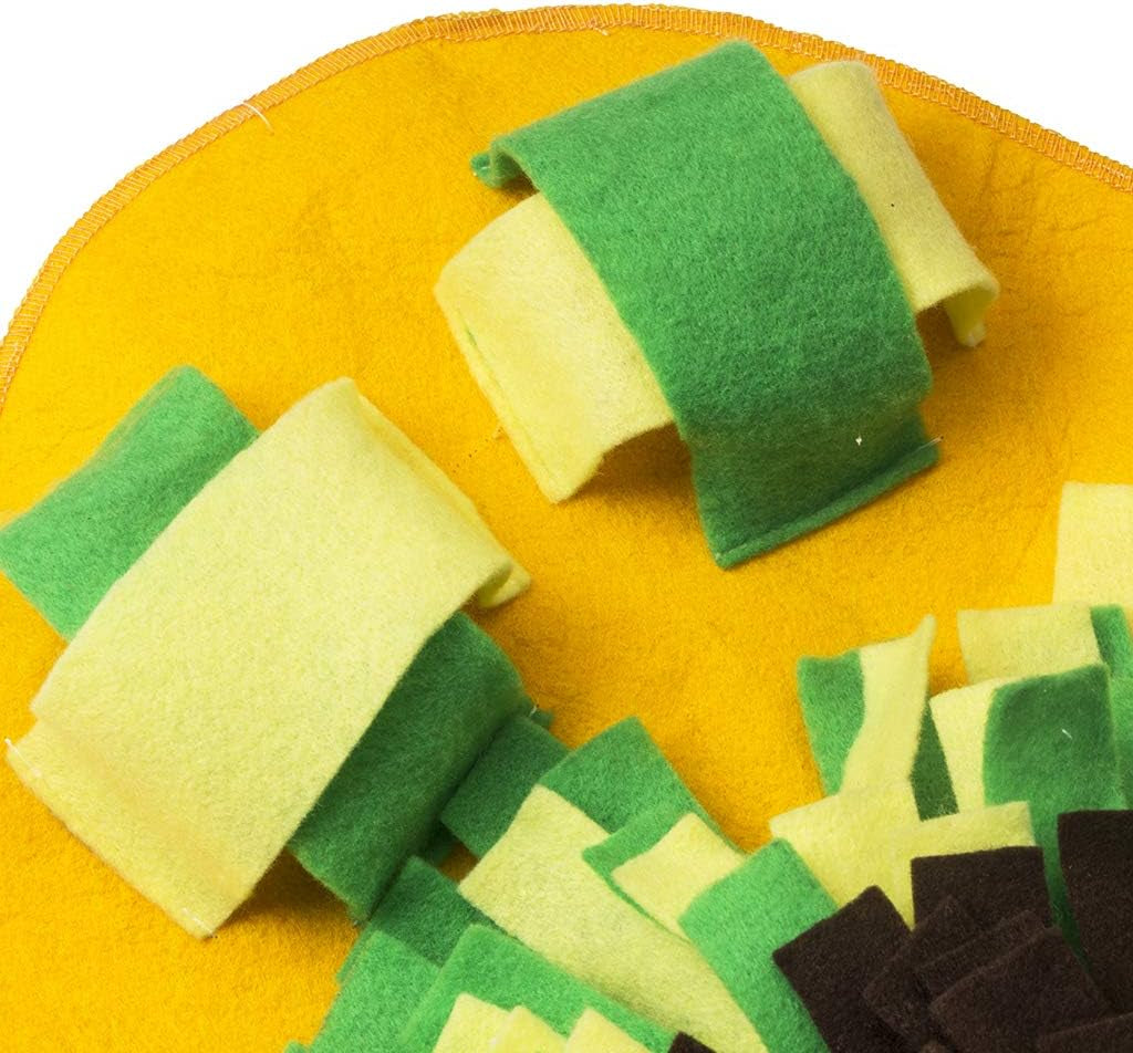Interactive Dog Snuffle Mat - Machine Washable Foraging Activity Mat for Stress Relief (Yellow-Green)