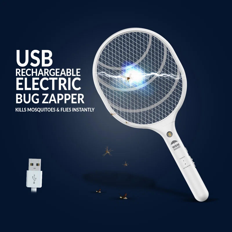 Rechargeable Electric Fly Swatter Racket - 2 Pack Bug Zapper for Ultimate Insect Control