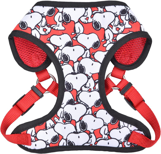 Charlie Brown Snoopy No Pull Red Dog Harness - Medium Size, Stylish White with Red Accents