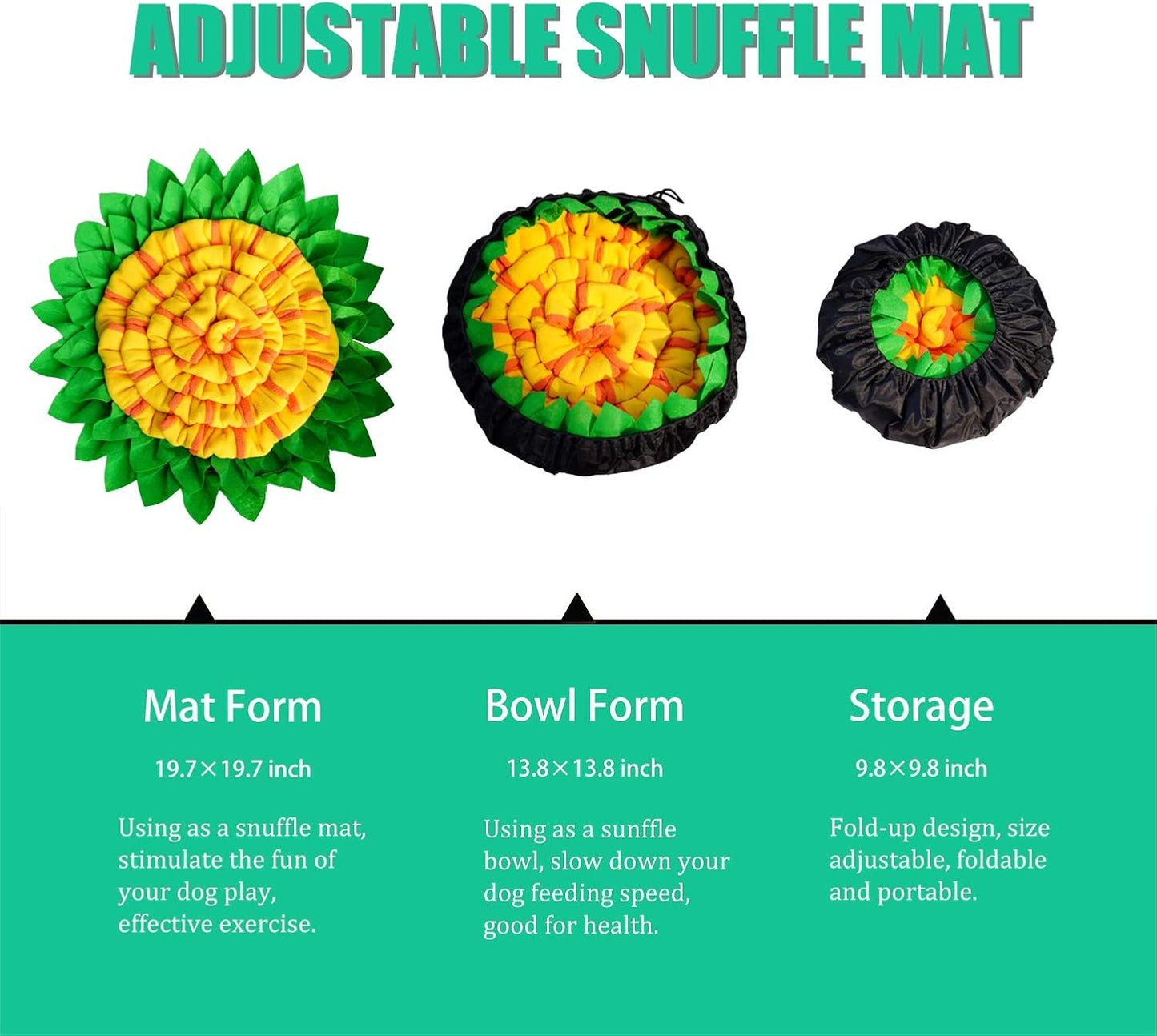 Sunflower Snuffle Mat for Dogs - Engaging Canine Enrichment Toy for Slow Feeding & Fun Games, Durable & Washable for Small to Large Breeds