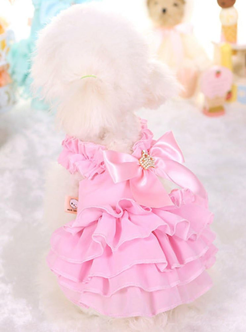Adorable Pink Chiffon Princess Dress for Your Tiny Pup! Perfect for Extra Small & Small Dogs! 🐶👗✨