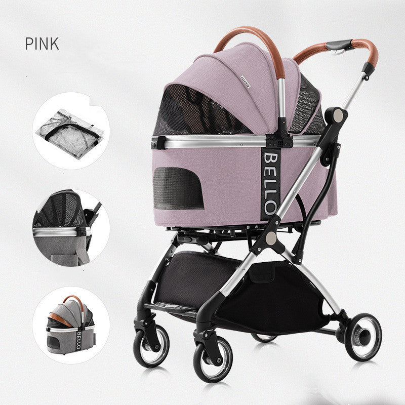 Premium 4-Wheel Pet Stroller – Heavy-Duty Universal Folding Cart for Large Dogs