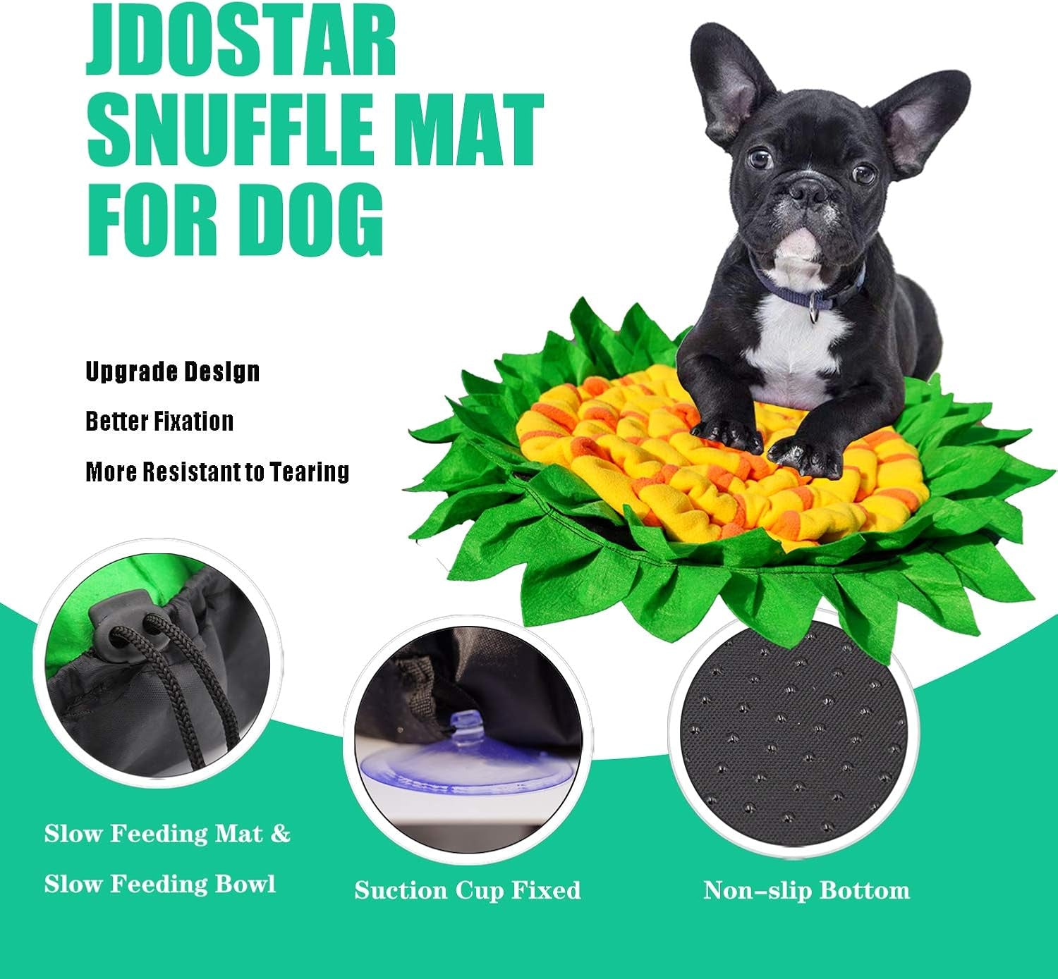 Sunflower Snuffle Mat for Dogs - Engaging Canine Enrichment Toy for Slow Feeding & Fun Games, Durable & Washable for Small to Large Breeds