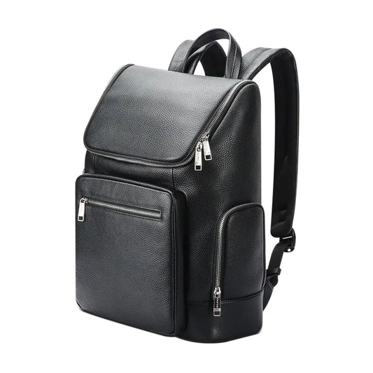 Large Capacity Leather Backpack for Business Travel