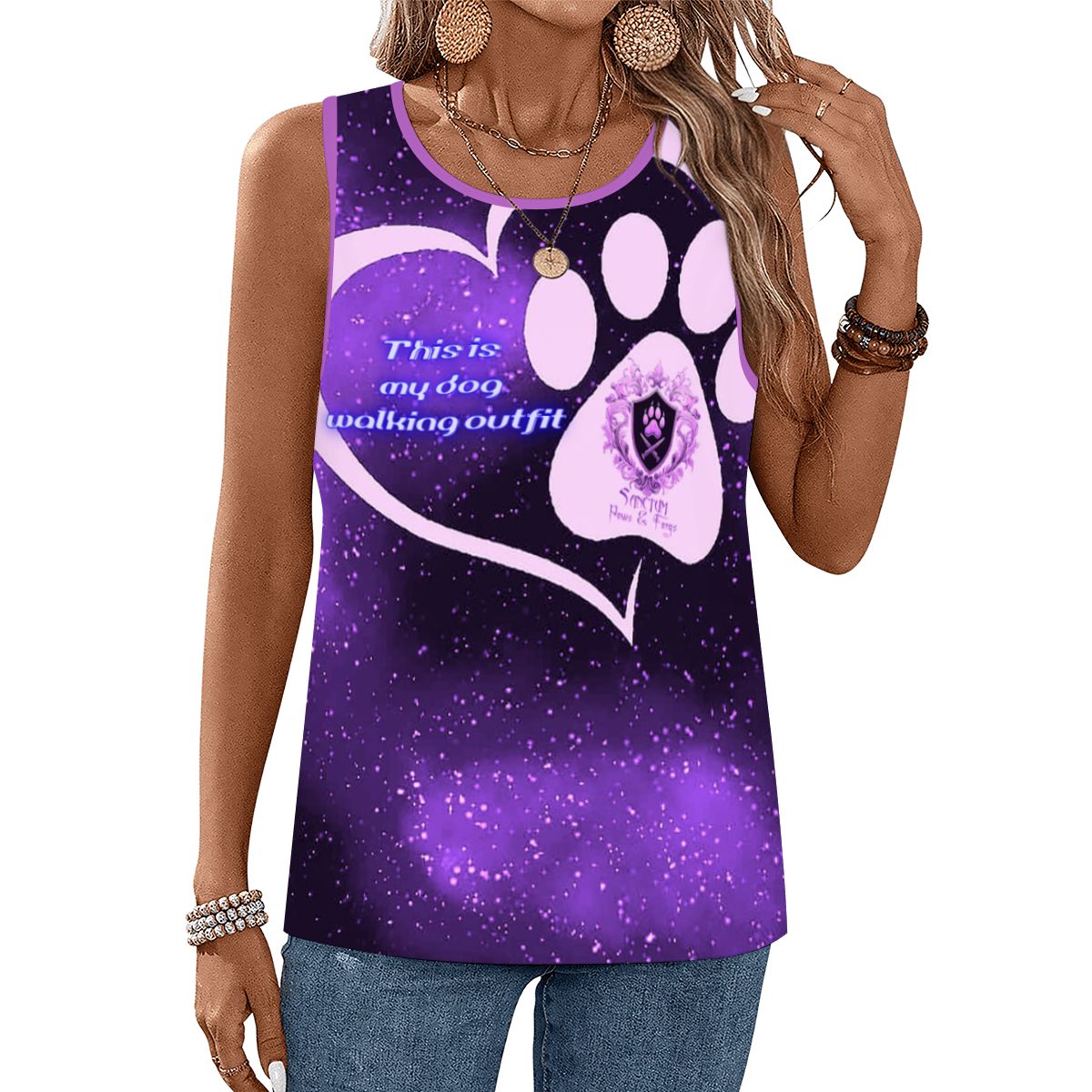 SPF Sleeveless Workout Tops for Women - Purple