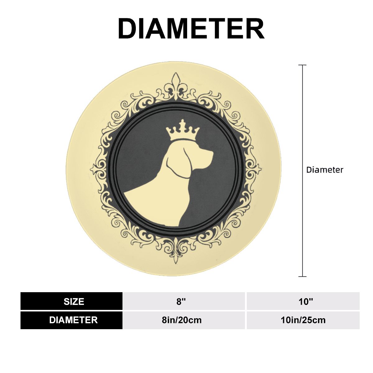 SPF Decorative Plate (King Dog outline) - Off white