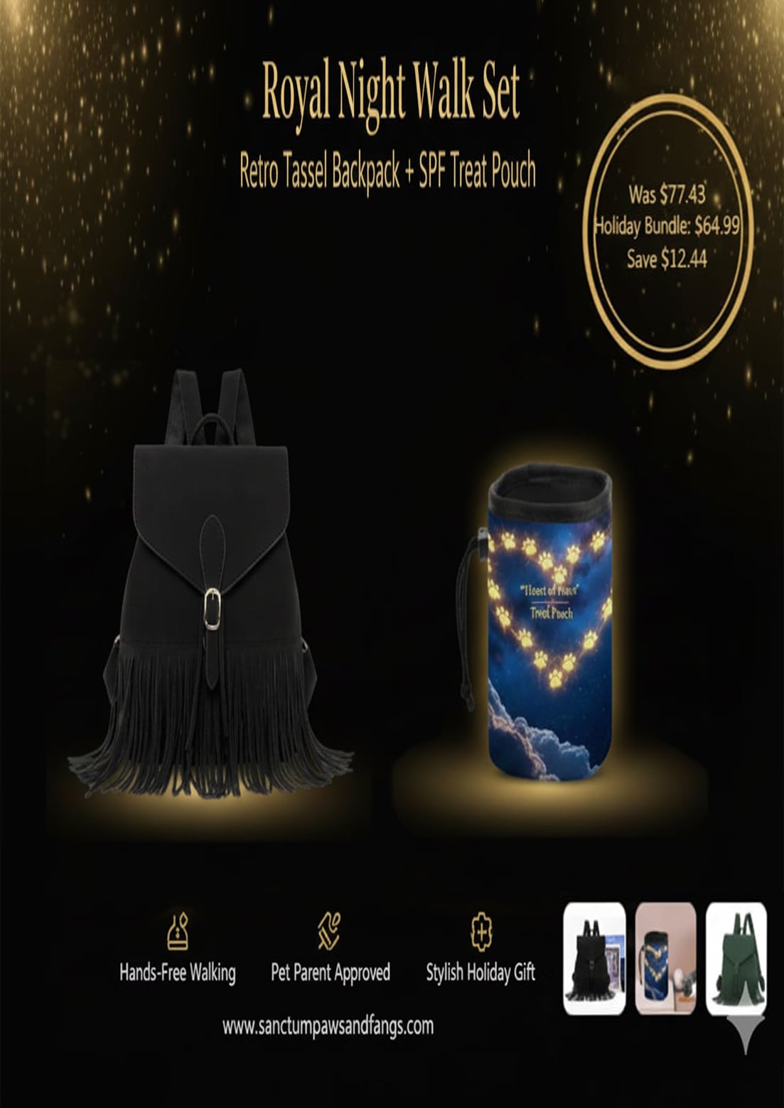 Premium Pet Guardian Gear: Holiday Exclusive – Royal Night Walk Set - Sanctum Paws and Fangs