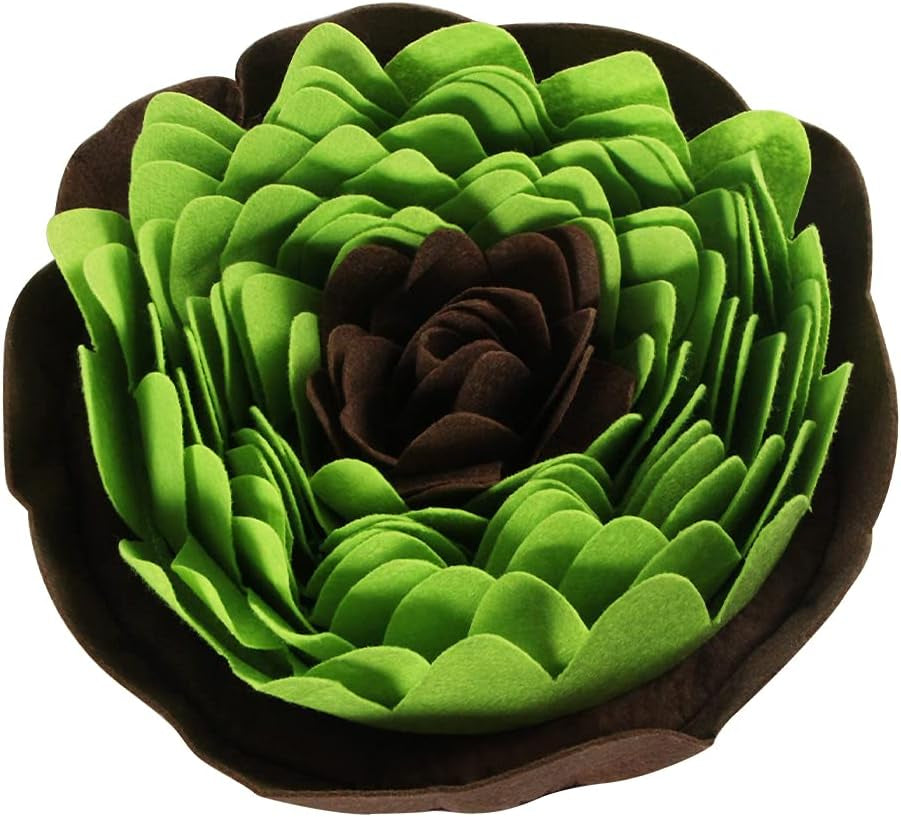 Interactive Dog Slow Feeding Snuffle Mat - Portable Stress Relief Toy for Dogs and Cats - Light Green