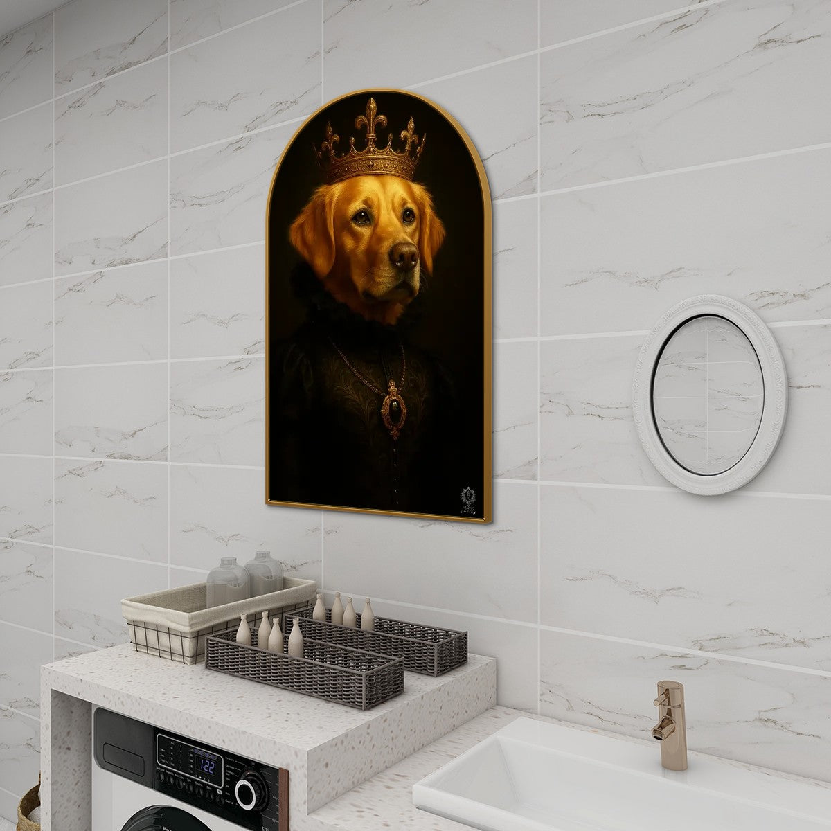 SPF Arched Canvas Prints Wall Art (Golden Retriever)