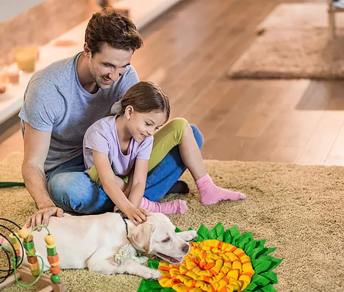 Sunflower Snuffle Mat for Dogs - Engaging Canine Enrichment Toy for Slow Feeding & Fun Games, Durable & Washable for Small to Large Breeds