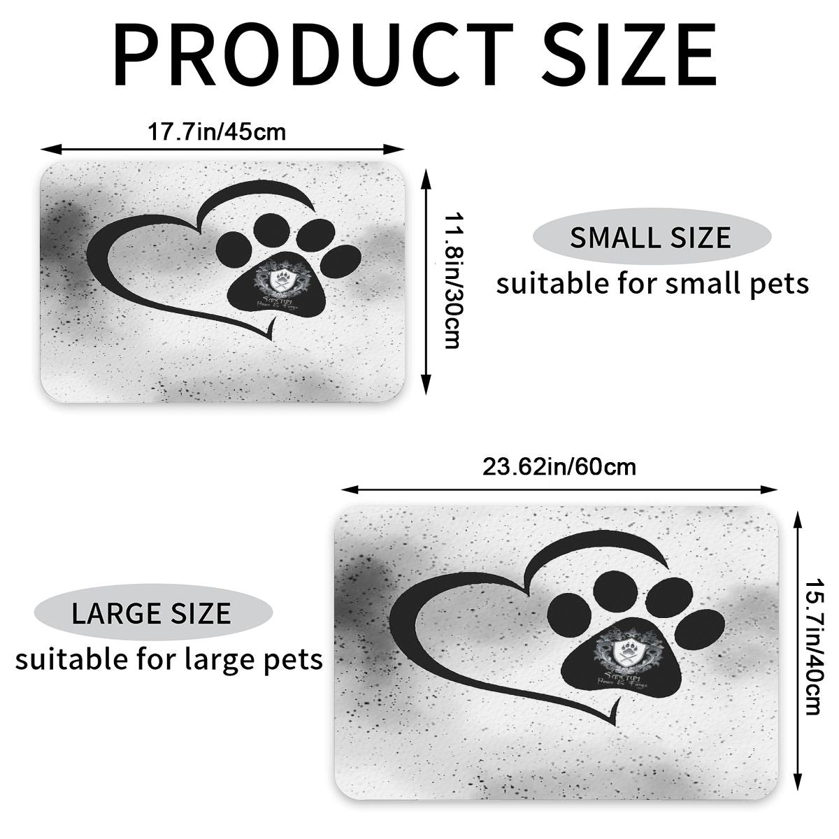 SPF Leather Waterproof Dog Food Mat - White