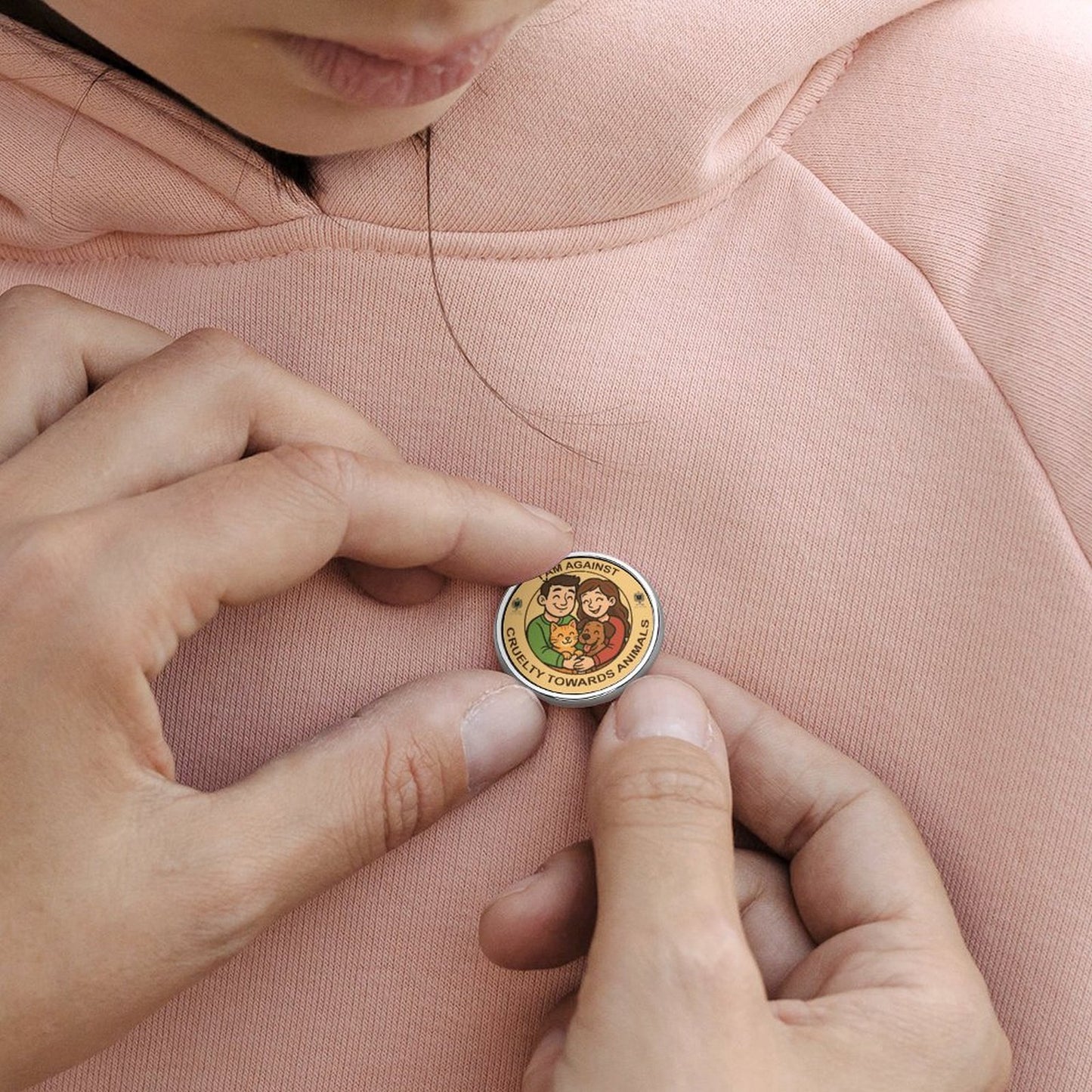 SPF Round Badge - Against Animal Cruelty/Research