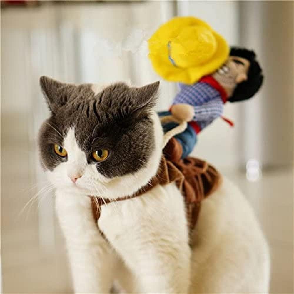 Get Your Pup Ready for Halloween with This Hilarious Cowboy Costume! Perfect for Parties and Cosplay! 🐶🎃👻 #PetCostume #HalloweenFun