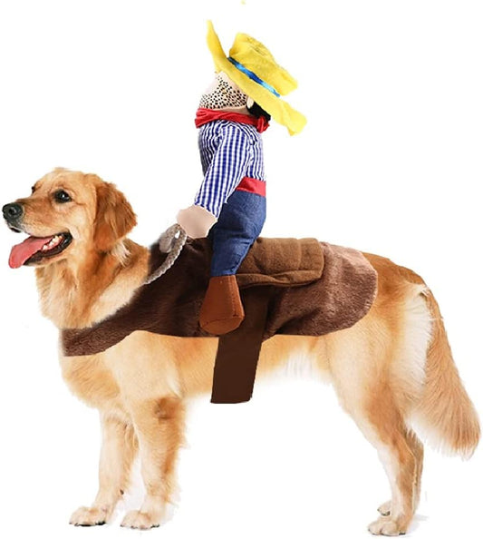 Get Your Pup Ready for Halloween with This Hilarious Cowboy Costume! Perfect for Parties and Cosplay! 🐶🎃👻 #PetCostume #HalloweenFun