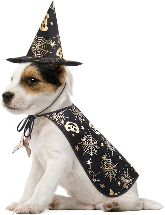 Unleash the Fun: Adorable Pet Show Costume Cape & Hat for Spooktacular Halloween and Everyday Adventures! 🎃🐾✨