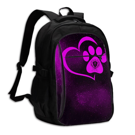 SPF Large Capacity Oxford Travel Backpack with USB - Pink