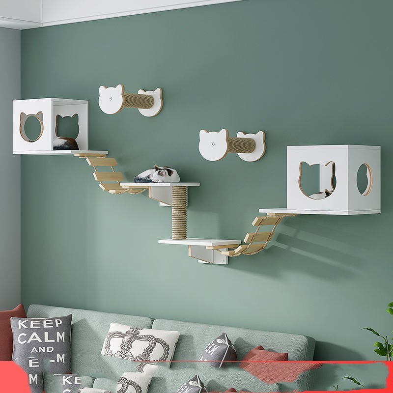 Solid Wood Cat Wall Hanging Condo