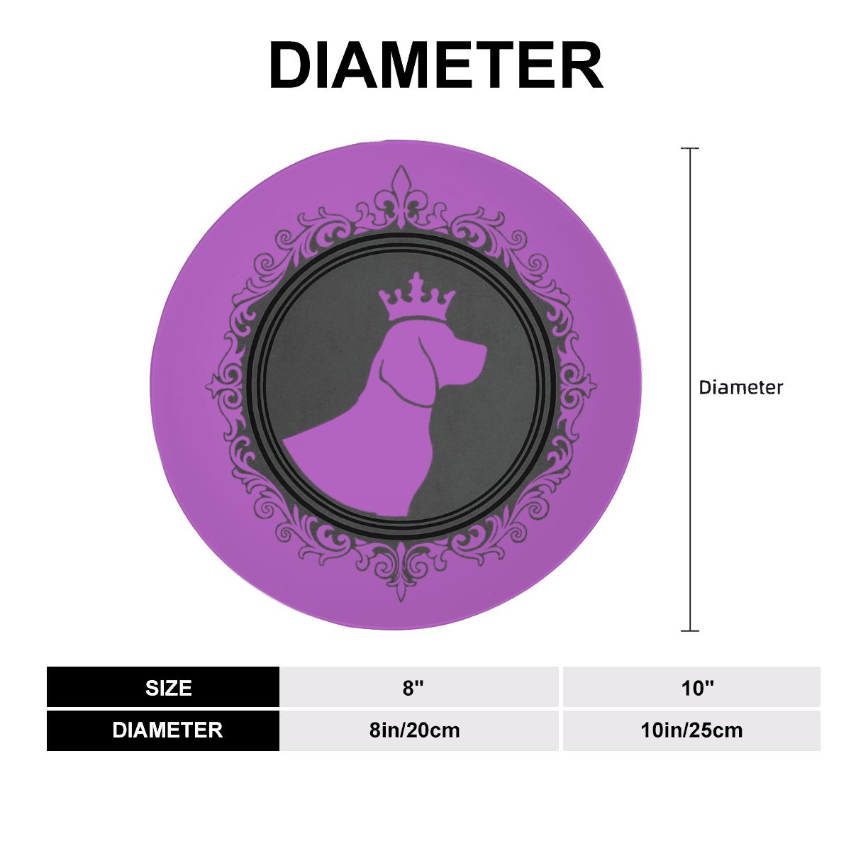 SPF Decorative Plate (King Dog Outline) - Purple