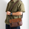 Men's PU Leather Retro Flip Literary Shoulder Bag
