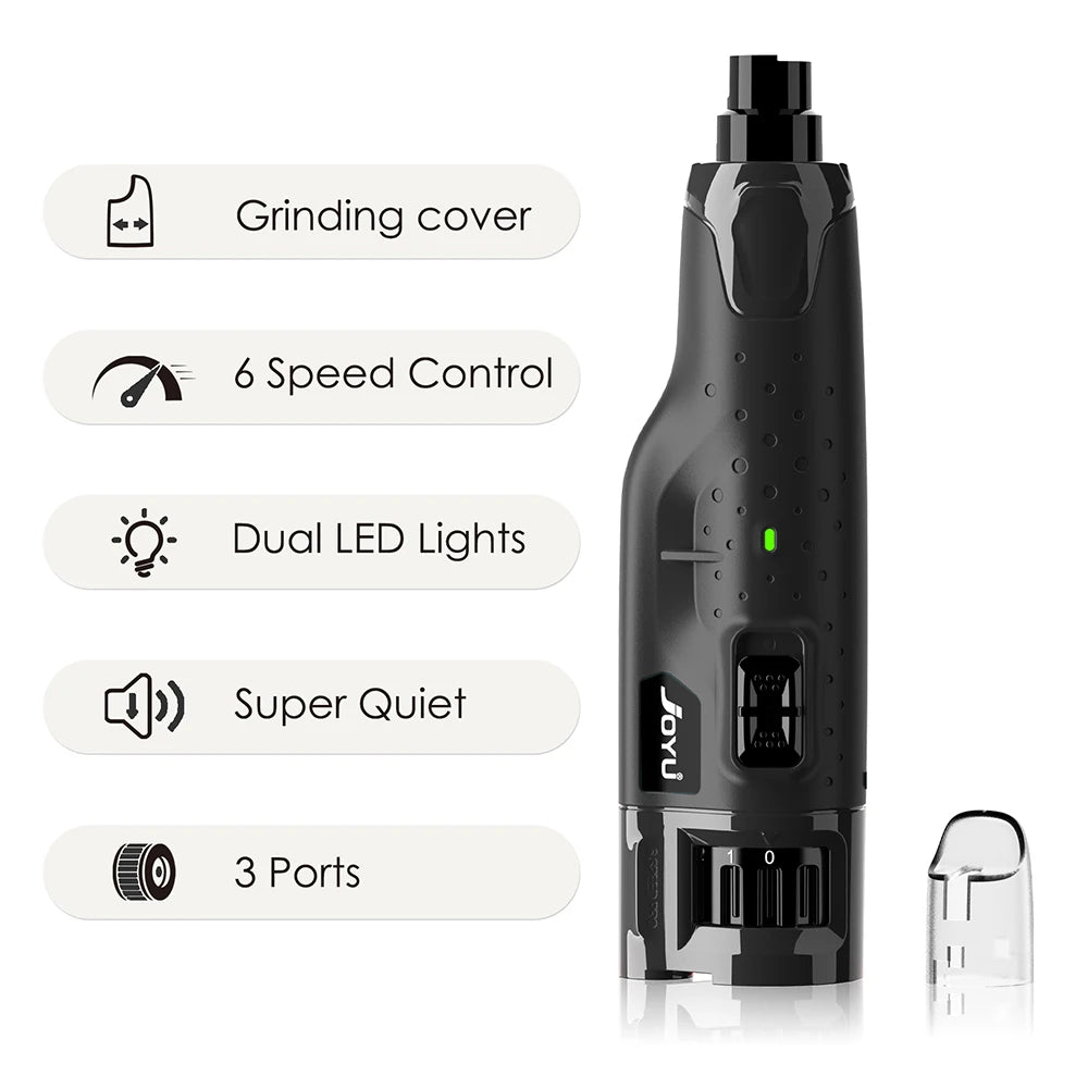 Dog Nail Grinder Dustproof with 2 LED Light - Super Quiet Powerful 6-Speed Nail Trimmer File for Small Medium Large Dogs Dog Acc