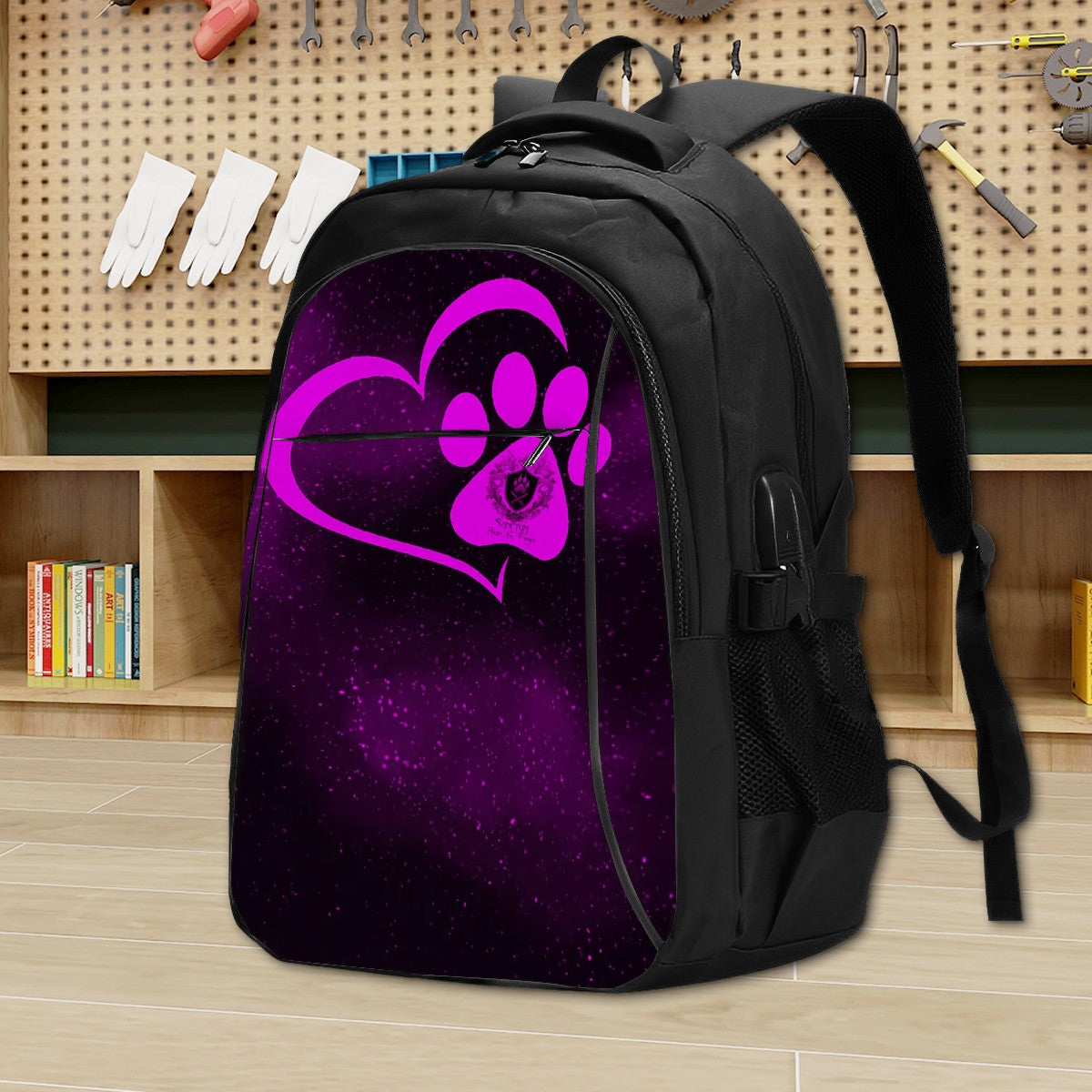 SPF Large Capacity Oxford Travel Backpack with USB - Pink