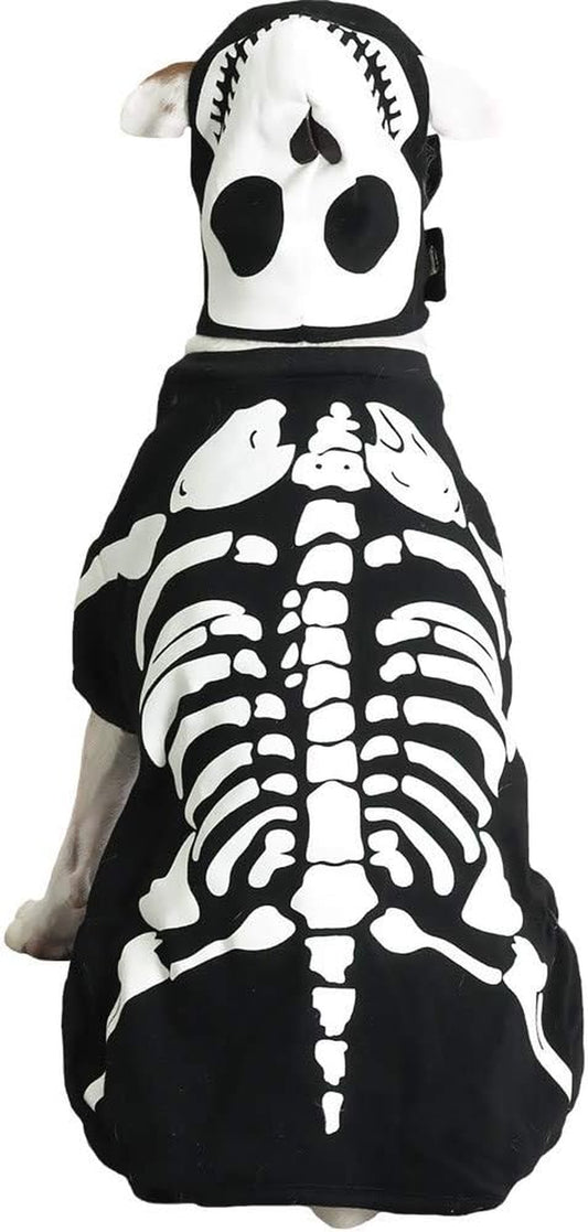 Get Your Pup Spooky Cute in an X-Small Cotton Glow Bones Costume! 🐾✨