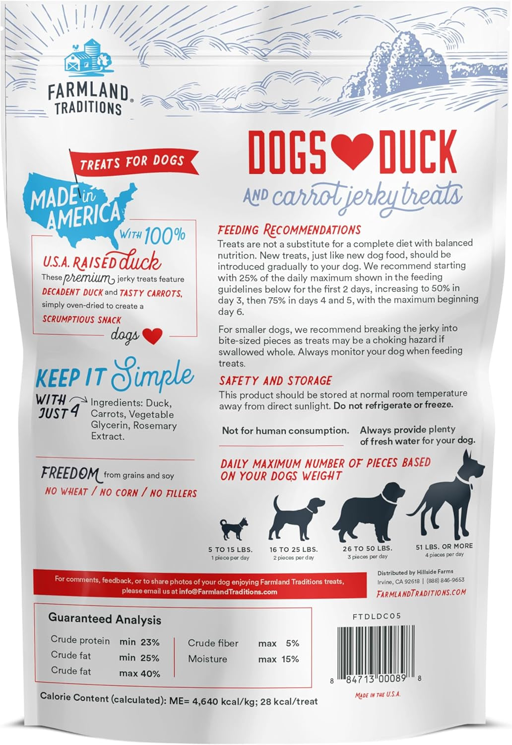 Filler Free Dogs Love Duck & Carrot Premium Jerky Treats. (13.5 Oz)