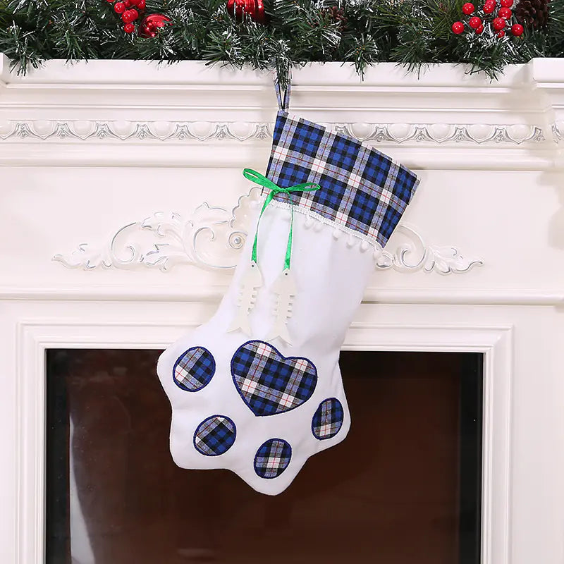 Paw Print Holiday Stocking