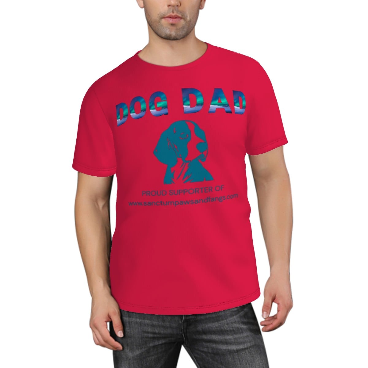 Dog Dad Red Tee | Conscious Guardian Style – Sanctum Paws and Fangs