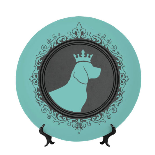 SPF Decorative Plate (King Dog Outline) - Turquoise