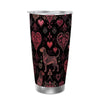 Dogs Love Travel Coffee Mug (20oz) with Silver Edge (Collection-1)