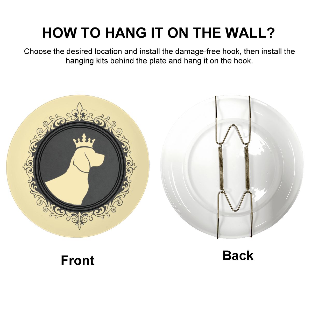 SPF Decorative Plate (King Dog outline) - Off white